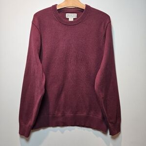 Duluth Trading Co Men's Strongarm Sweater Large Crewneck Burgundy Red